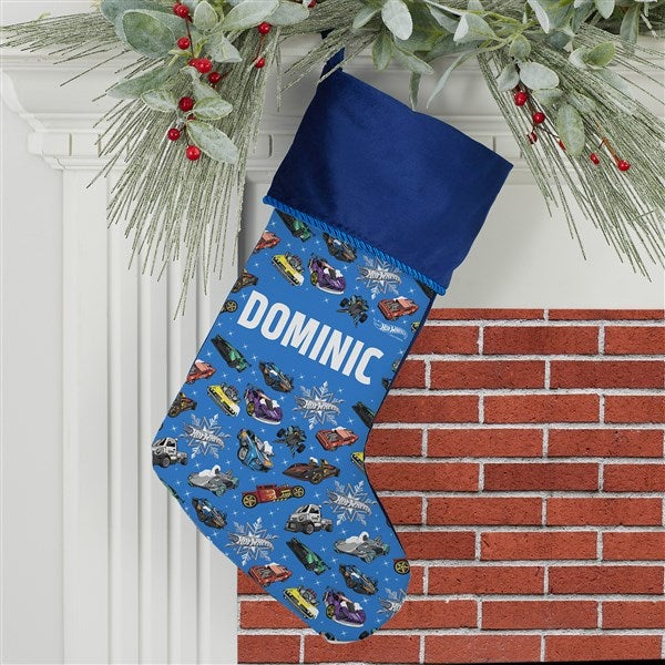 Hot Wheels™ Car Pattern Personalized Christmas Stocking - 51204