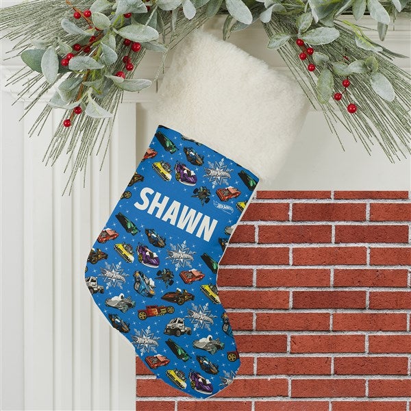 Hot Wheels™ Car Pattern Personalized Christmas Stocking - 51204