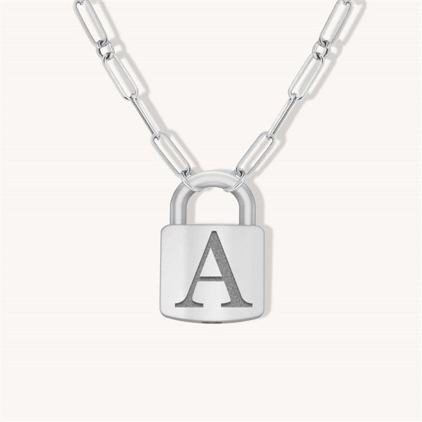 Personalized Initial Padlock Necklace  - 51225D