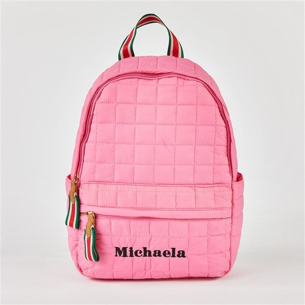 Embroidered Shiraleah Quilted Backpack in Pink    - 51231