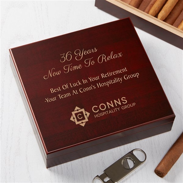 Custom Retirement Engraved Logo Humidor - 51281