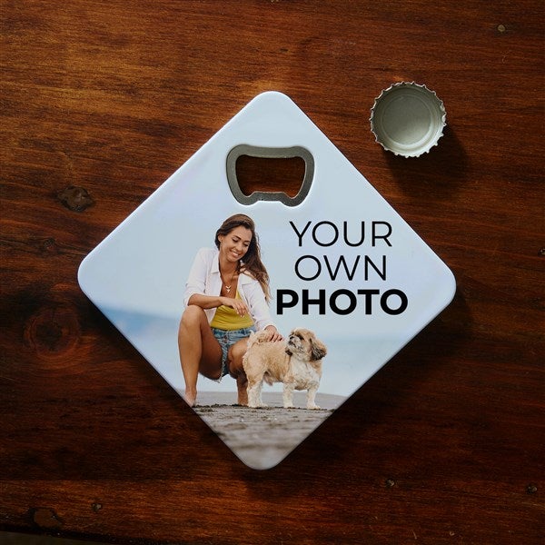 Your Own Photo Personalized Bottle Opener Coaster - 51442