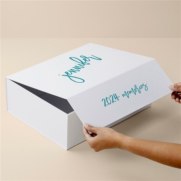 Trendy Script Personalized Keepsake Memory Box - 51502