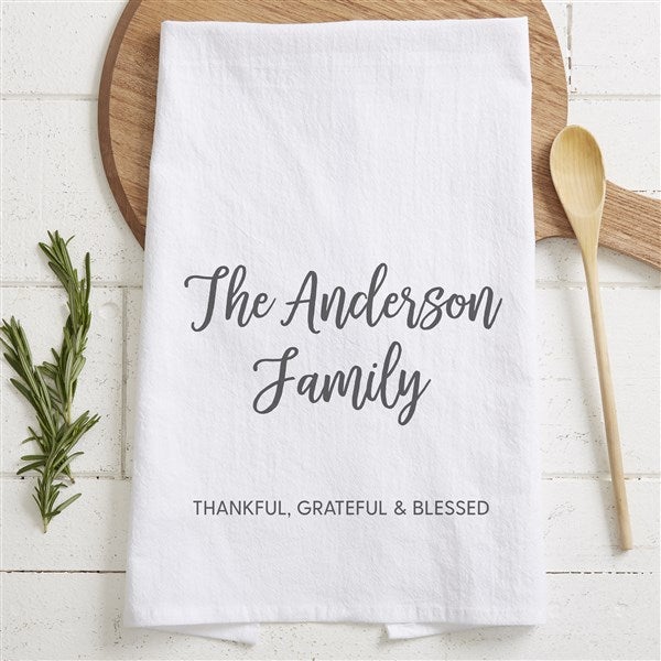 Seasonally Script Personalized Tea Towel - 51527