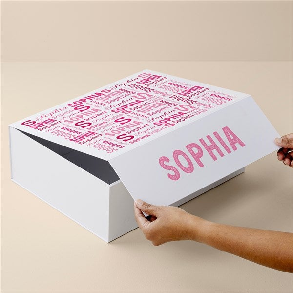 Trendy Repeating Name Personalized Keepsake Memory Box - 51536