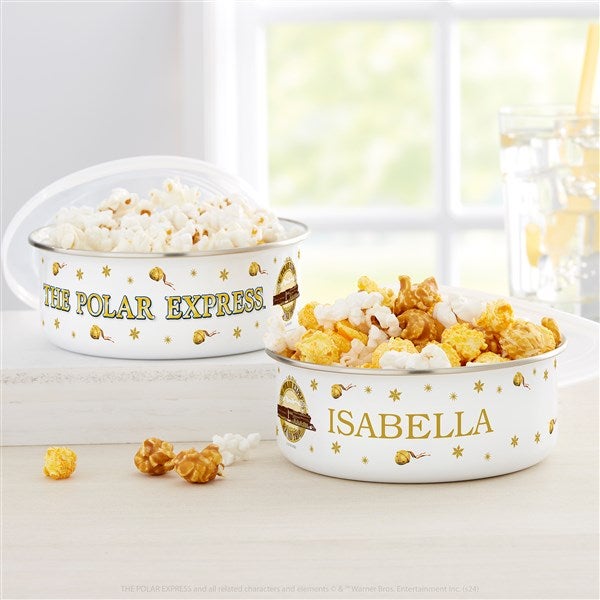 Polar Express® Personalized Enamel Bowl with Lid - 51740