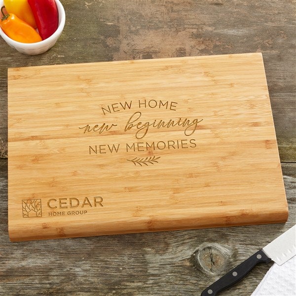 Real Estate Logo Bamboo Cutting Board -10&quot;x14&quot; - 51752