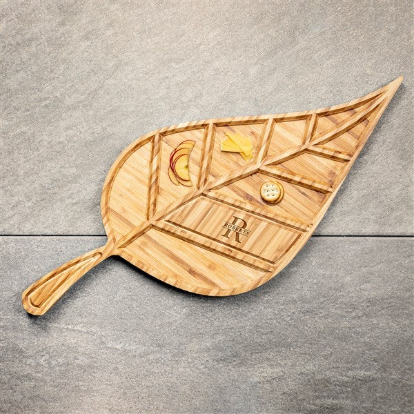 Personalized Small Leaf Charcuterie Tray - 51790D