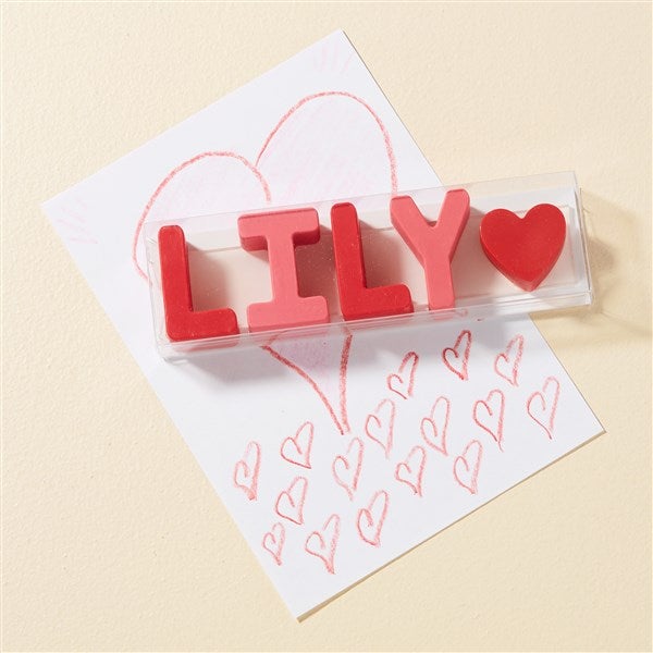 Valentine's Kids Name Personalized Crayons  - 51813D