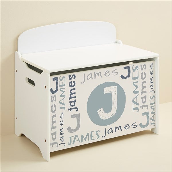 Youthful Repeating Name Personalized Kids Toy Box  - 51820