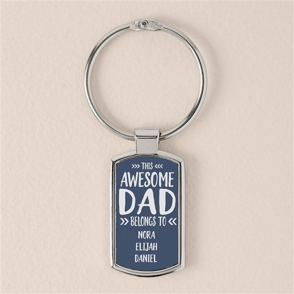 This Awesome Dad Belongs To Personalized Photo Charm Keychain - 51878