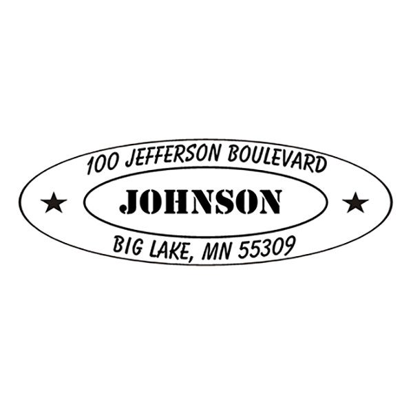 Personalized Self-Inking Address Stamper - Oval Encore