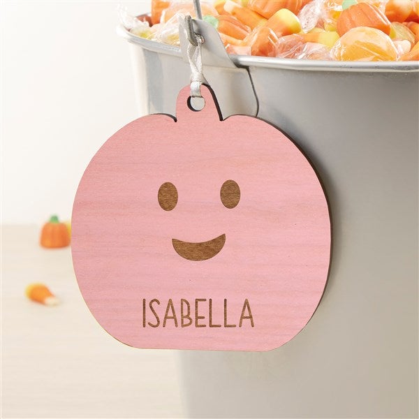 Halloween Pumpkin Personalized Wooden Basket Tags - 51929