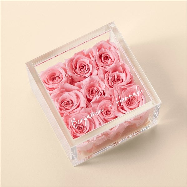 Connected Love Personalized Miniature Pink Magnificent Rose Keepsake Box  - 51951