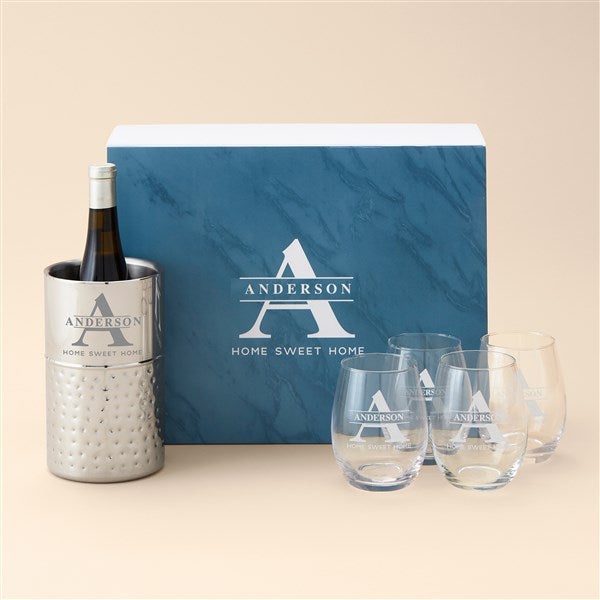 Personalized Wine Gift Set - Lavish Last Name - 51955