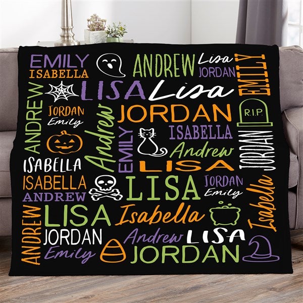 Halloween Repeating Name Personalized Blanket - 51960