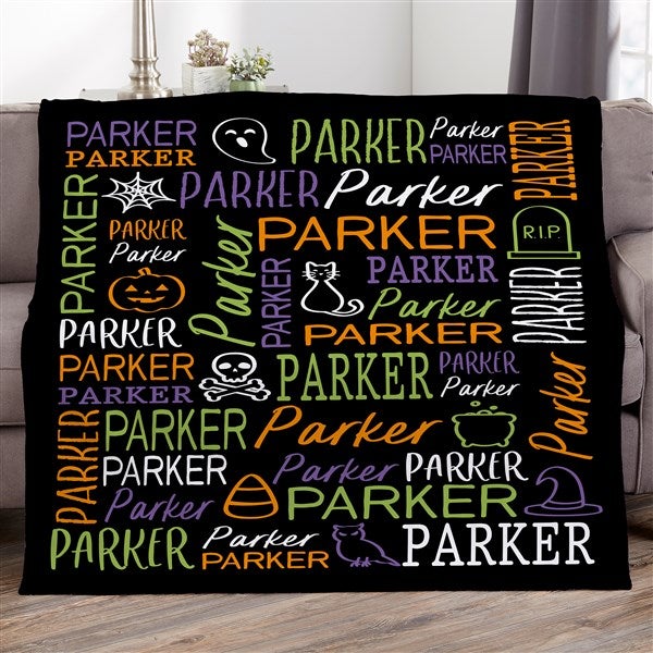 Halloween Repeating Name Personalized Blanket - 51960