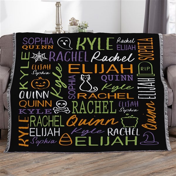 Halloween Repeating Name Personalized Blanket - 51960