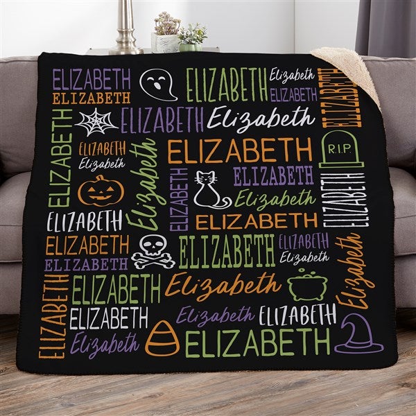 Halloween Repeating Name Personalized Blanket - 51960