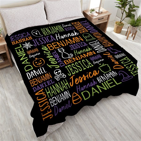 Halloween Repeating Name Personalized Blanket - 51960