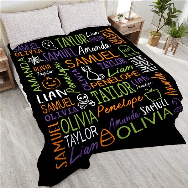 Halloween Repeating Name Personalized Blanket - 51960