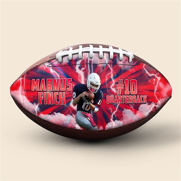 Personalized Thunderstorm Photo Football - 52081D