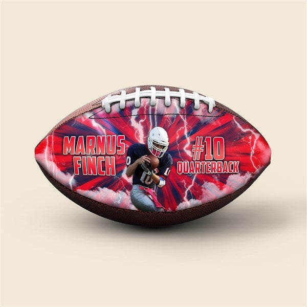 Personalized Thunderstorm Photo Football - 52081D