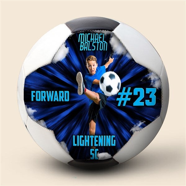 Personalized Thunderstorm Photo Soccer Ball - 52088D