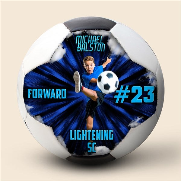 Personalized Thunderstorm Photo Soccer Ball - 52088D