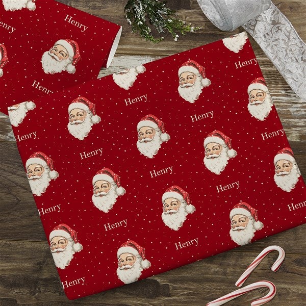 Vintage Santa Personalized Christmas Wrapping Paper  - 52233