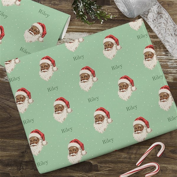 Vintage Santa Personalized Christmas Wrapping Paper  - 52233