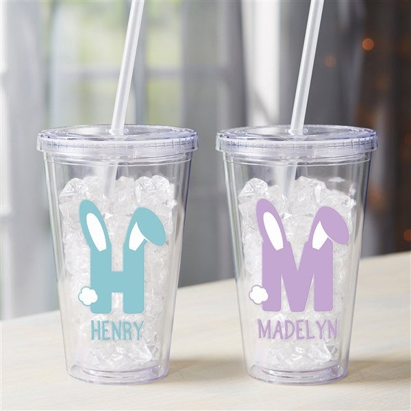 Bunny Monogram Personalized Kids Acrylic Tumbler  - 52295