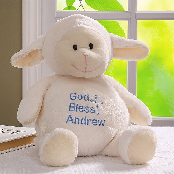 personalized baptism stuffed animal