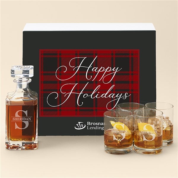 Personalized Logo Whiskey Glass & Decanter Gift Set - 52438