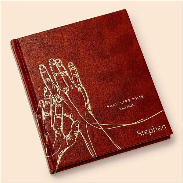 Pray Like This Personalized Leather Devotional  - 52515