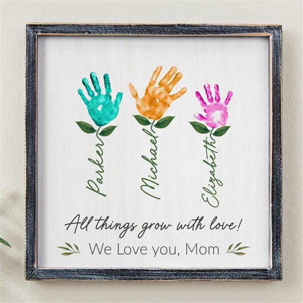 Hands of Love Personalized Barnwood Frame Wall Art - 52592