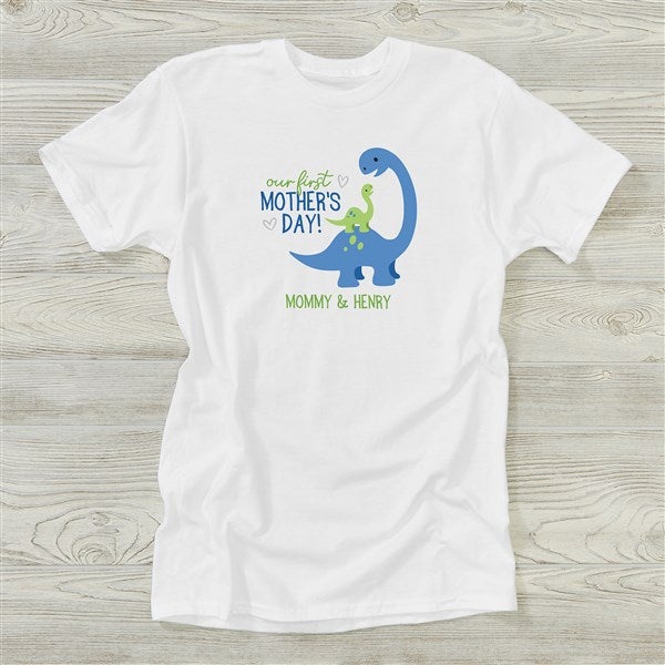 First Mother&#39;s Day Dino Personalized Ladies Shirts - 52610