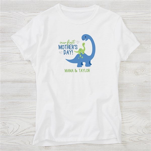 First Mother&#39;s Day Dino Personalized Ladies Shirts - 52610