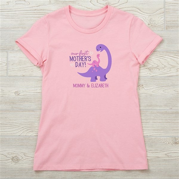 First Mother&#39;s Day Dino Personalized Ladies Shirts - 52610