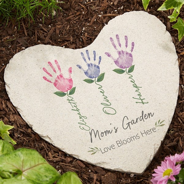 Handprint Art Personalized Heart Garden Stone - 52796