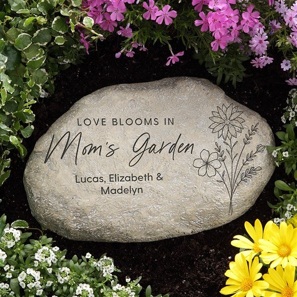 Love Blooms In Mom&#39;s Garden Engraved Garden Stone - 52800