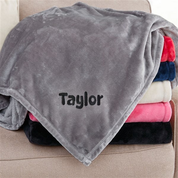 Cozy Name Embroidered Fleece Throw Blanket - 52811