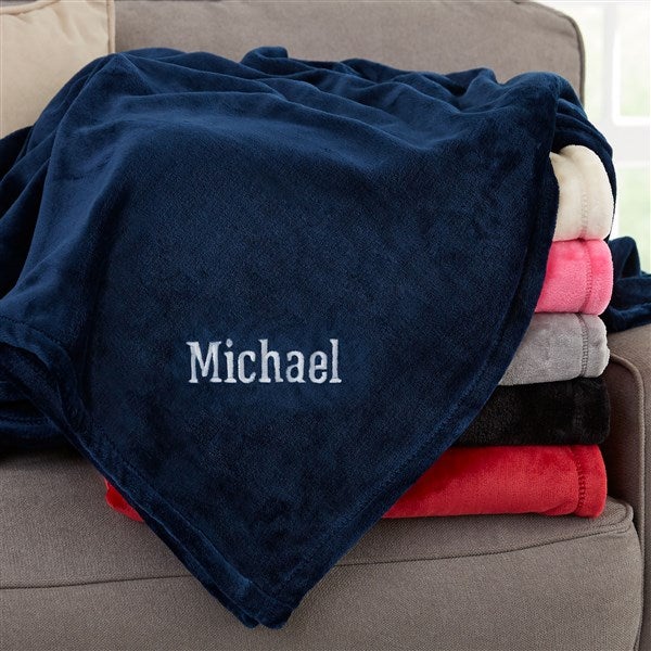 Cozy Name Embroidered Fleece Throw Blanket - 52811