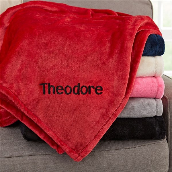 Cozy Name Embroidered Fleece Throw Blanket - 52811