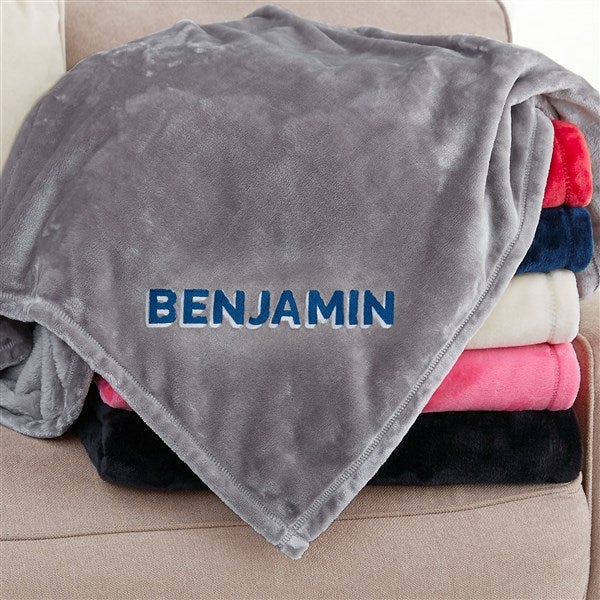 Shadow Name Embroidered Fleece Throw - 52812