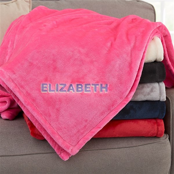 Shadow Name Embroidered Fleece Throw - 52812