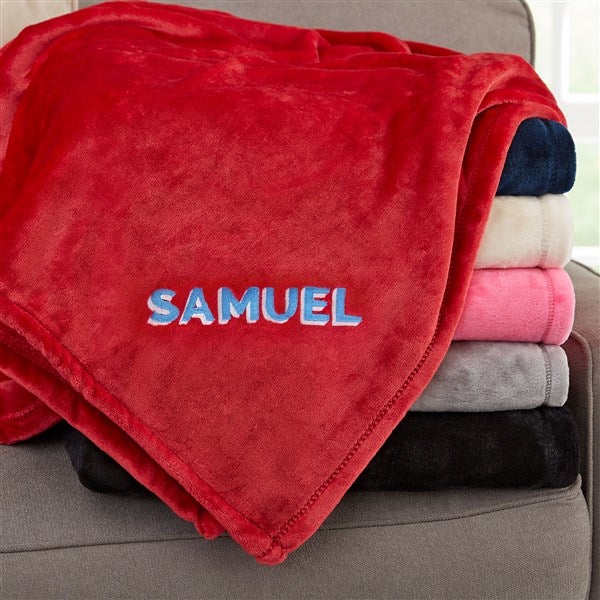 Shadow Name Embroidered Fleece Throw - 52812