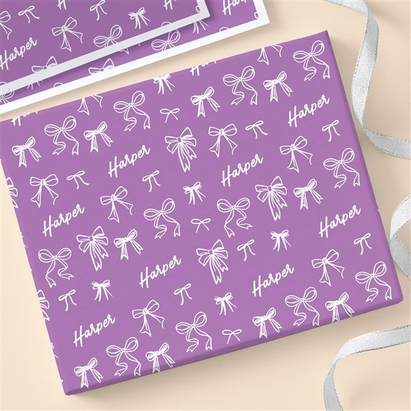 Darling Bow Personalized Wrapping Paper - 52877