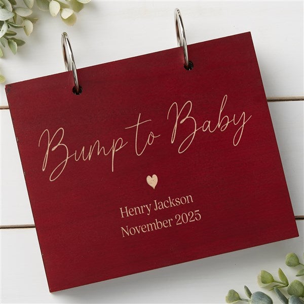 Mom To Be Personalized Wood Photo Album  - 52983