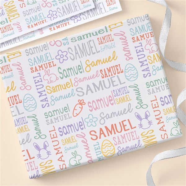 Easter Repeating Name Personalized Wrapping Paper - 52998